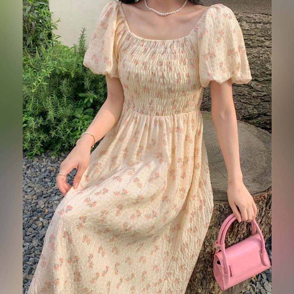 Floral Smocked Midi Dress